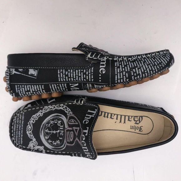 NEW Dior by John Galliano Newspaper Print Driving Loafers Size 3.5 US, 3… - Picture 13 of 16